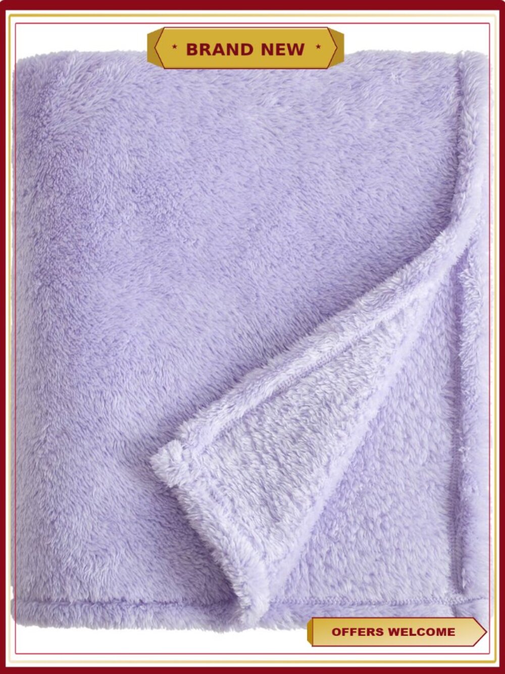 Kids Faux Fur Throw Blanket 72x50 Plush Cozy Recycled Polyester